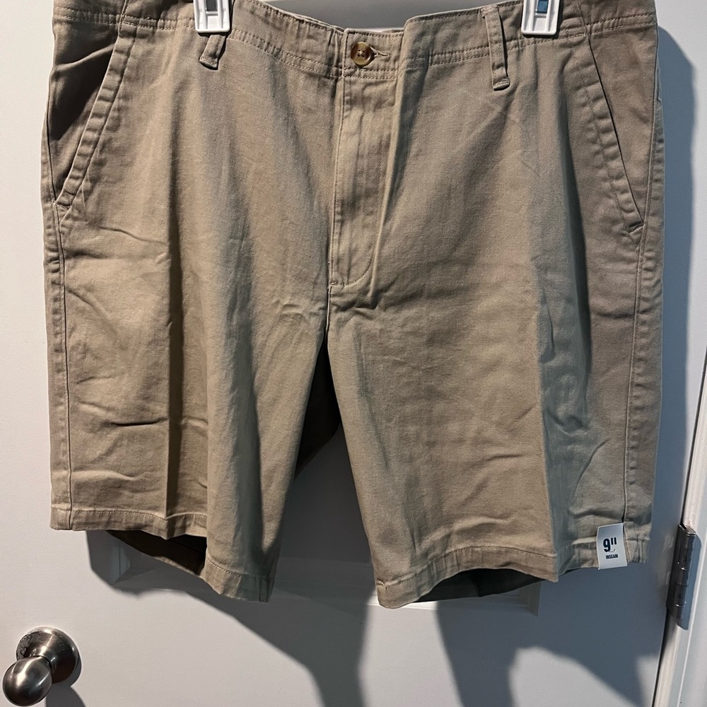George Men's Khaki Flat Front Shorts Size 40